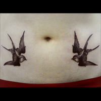 Black and Grey Swallows tattoo, West Coast Tattoos in Blackpool